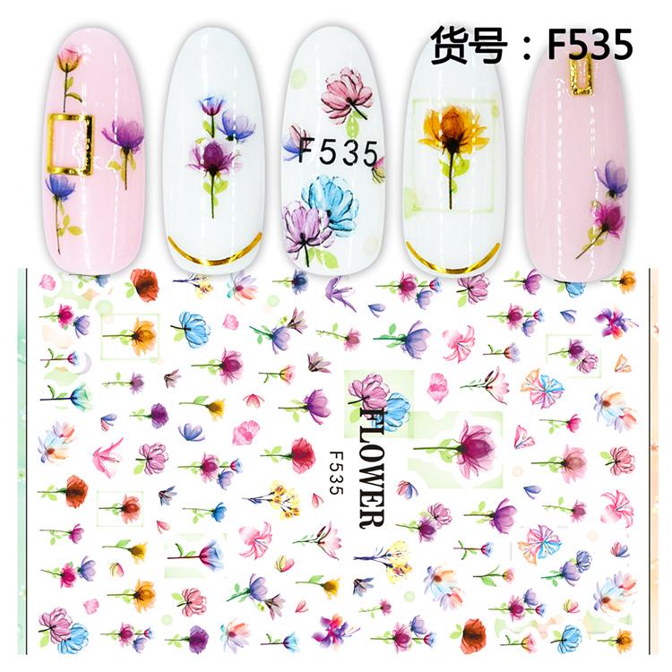 Self Adhesive Flower Unicorn Pattern Nail Art Decorations Stickers And Decals Acrylic Manicure Nails Supplies Tool HQ