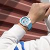 Men's Chronograph Quartz Watch Octagonal Case Waffle Dial Date Display Waterproof Silicone Strap Sports Wristwatch