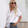 Women's Summer Satin Short Sleeved Shirt Top