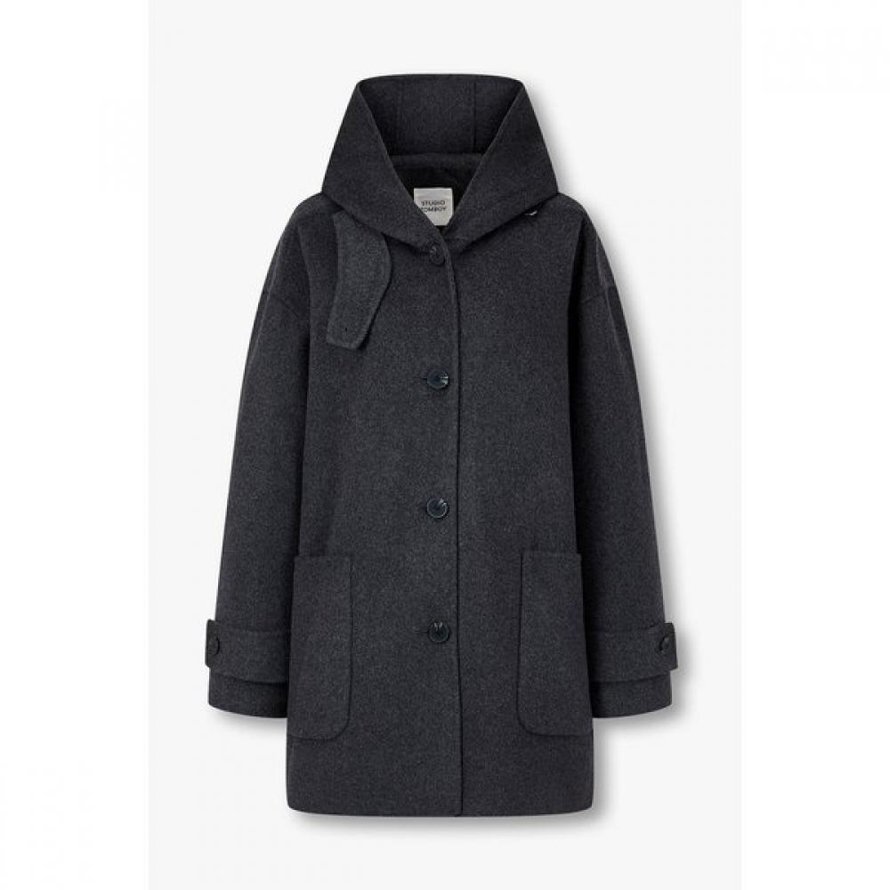 Studio Tomboy Handcrafted Hood Wool Blend Half Coat 9176411981ct