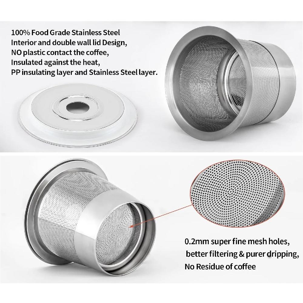 Reusable Stainless Steel K-Cup Compatible Coffee Pod Holder Filter Cup for Multiple Models Home Kitchen Coffee Utensils