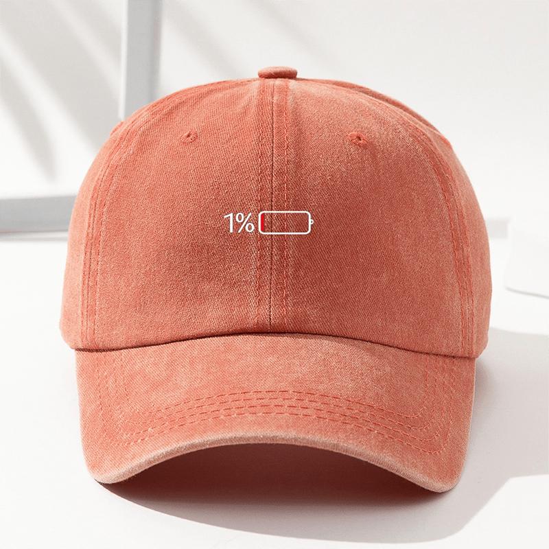 1pc Men's Washed Printed Baseball Cap,battery Display Printing,outdoor Leisure Windproof Sun Cap,suitable for Daily Wear,party