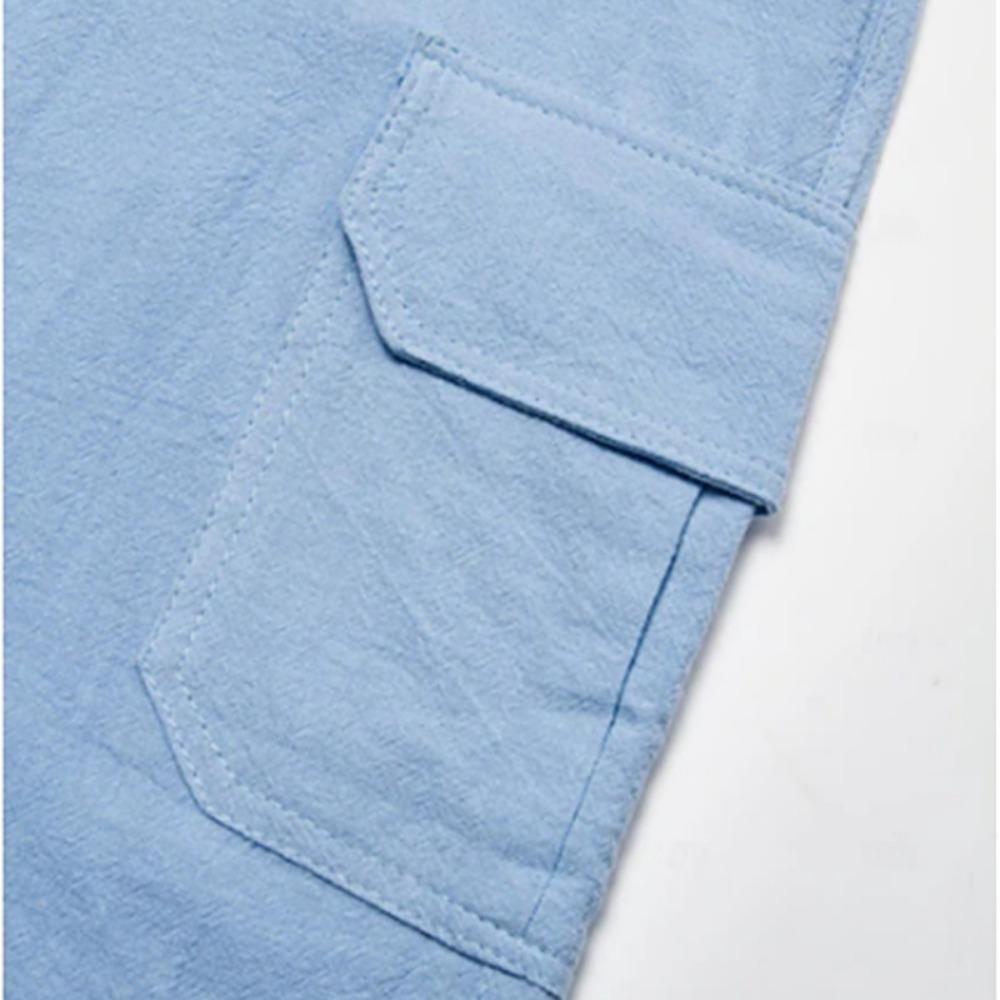 Summer men's outdoor beach casual multi-pocket solid color shorts Stylish men's holiday beach shorts