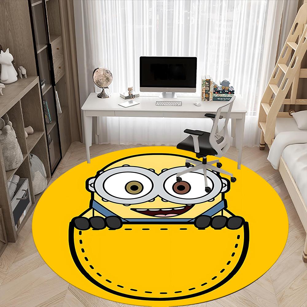 1pc Pocket Minion Office Round Area Rug, Under Office Chairs Bedroom Living Room Home Decor  A1022260