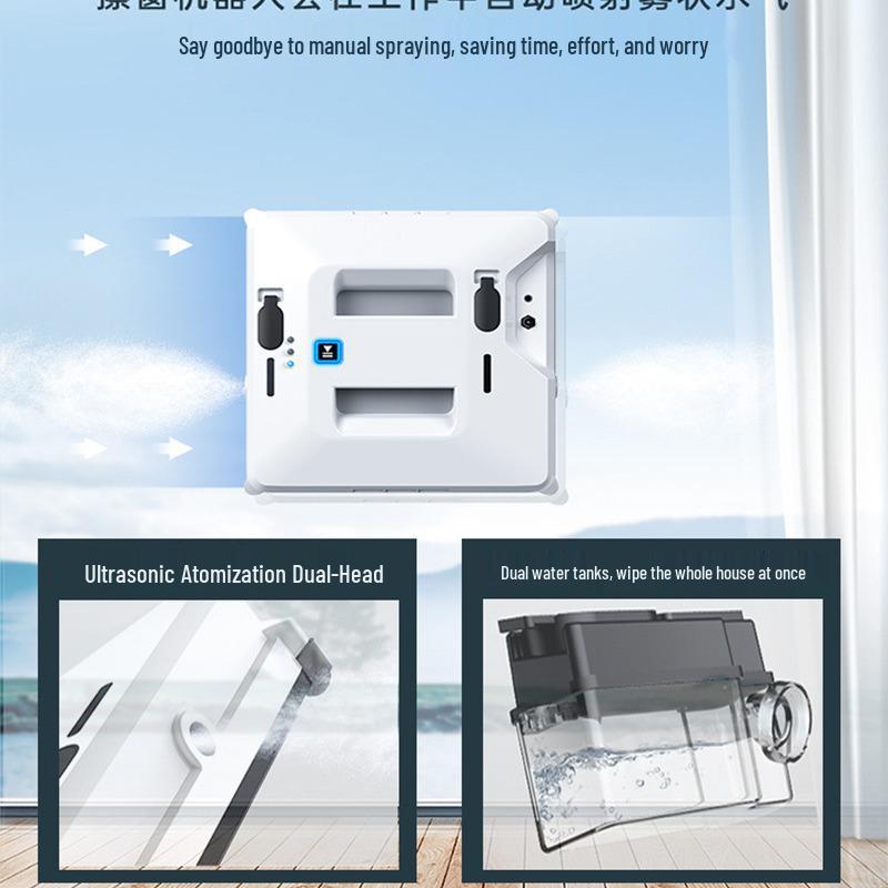 Robot Limpiacristales Cuadrado Transfronterizo 2026 Alemania con Doble Pulverización de Agua y Control Remoto