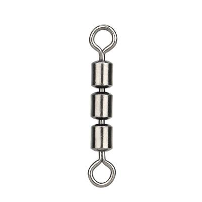 10PCS Triple Bearing Rolling 3 Roller Swivels High Speed Fishing Barrel Swivels   Offshore Angling
