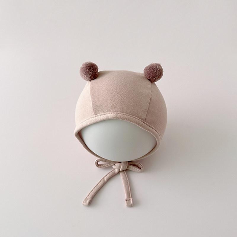 Infant & Toddler Ear Protection Pom-Pom Hat - Thin, Korean Style for Boys & Girls (Spring/Autumn)