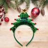 Headband with Sequins Christmas Tree Shape Performance Props Christmas Tree Hair Hoop Costume for Christmas