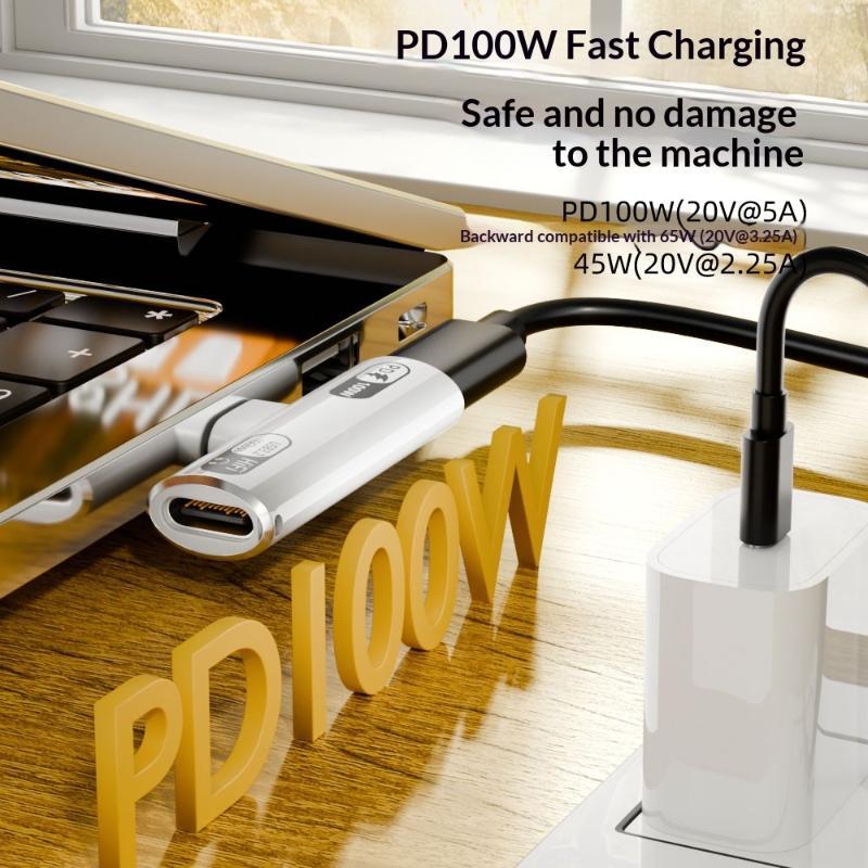 PD100W USB 3.2 Type C To Type C Adapter Fast Charging Type C Headphone Adapter USB C Audio Connector For Phone