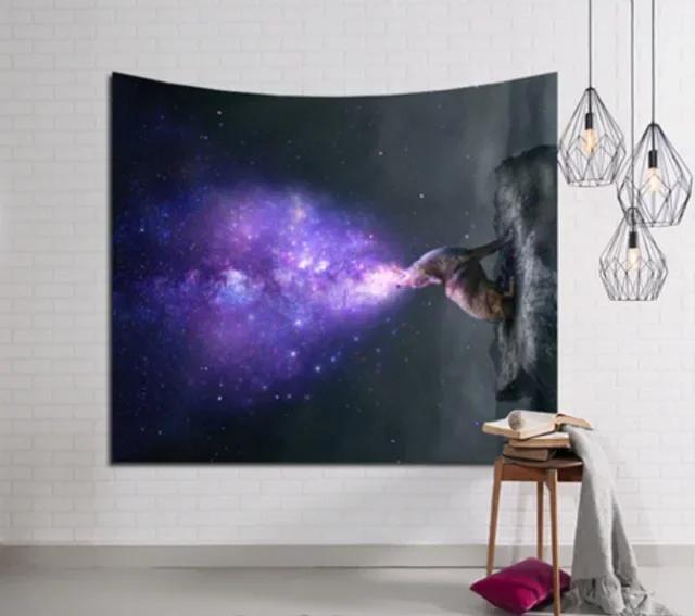 1pc,Galaxy Printed Wall Hanging Tapestry Hippie Retro Home Decor Beach Mat