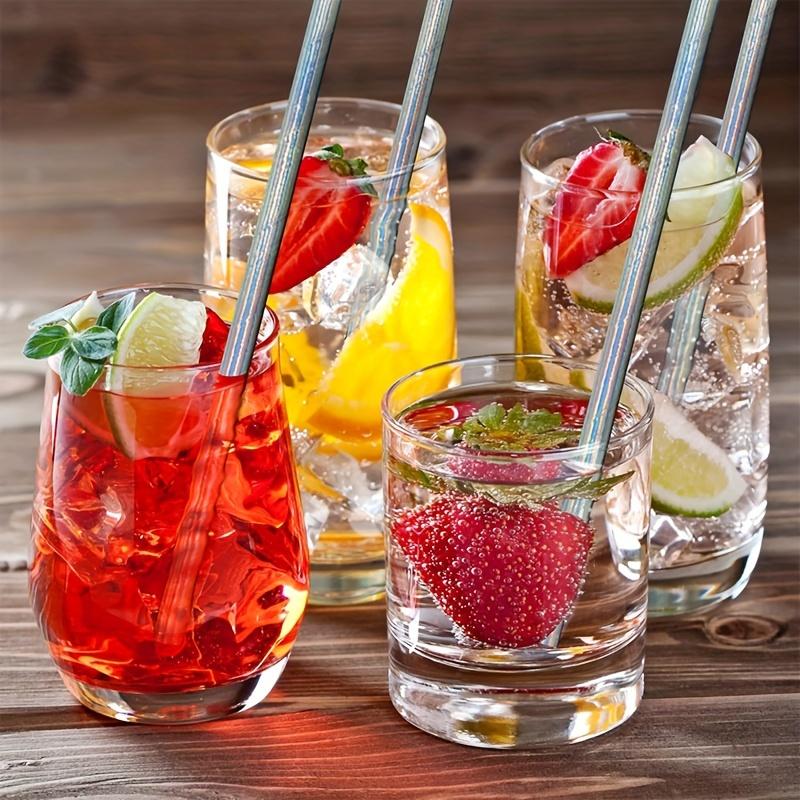 300/500pcs Gradient Color Straws, 0.23*7.75 Inches, Laser-coated Paper Disposable Straws, Paper Straws, Non-toxic and Odorless