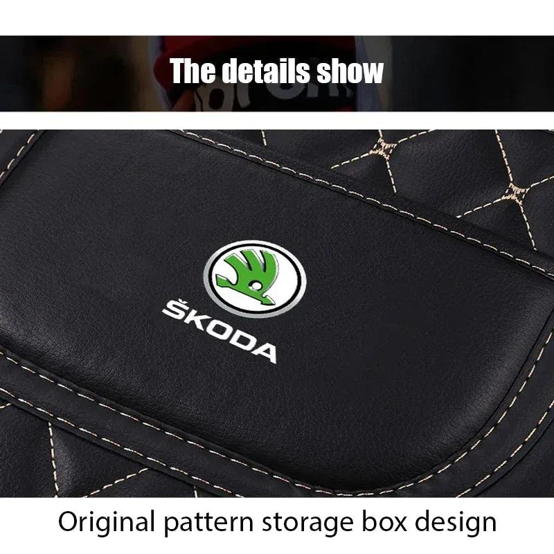 For Skoda  Octavia 2 A7 Tour RS Fabia 2 1 Rapid Kodiaq Superb Kamiq Car Anti-Child-Kick Pad Storage Bag Interior Accessories