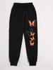 Withered Leaf Butterfly Printing Casual Versatile Women Pant Trendy Hip Hop Trousers With Drawstring Pockets Sweatpants Female