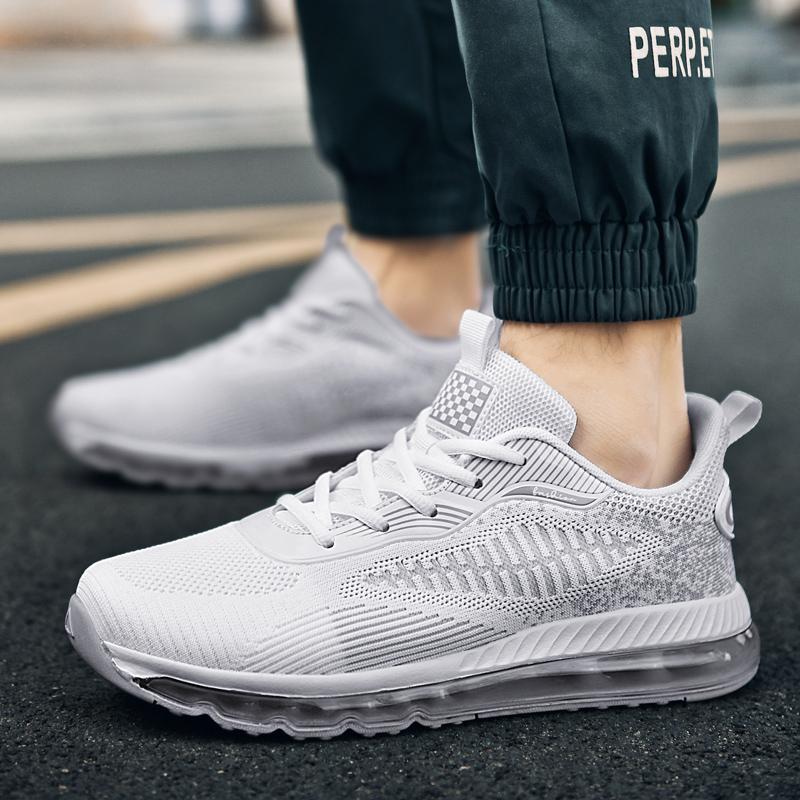 Large size men's casual sports shoes Fashion platform breathable men's shoes Air cushioned running shoes men's sneakers