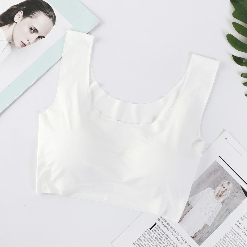 Shangpin Anxin Generation Traceless Steel Rim Ice Silk Gathering Large Size Running Vest Yoga Sports Underwear Women s Bra S белый