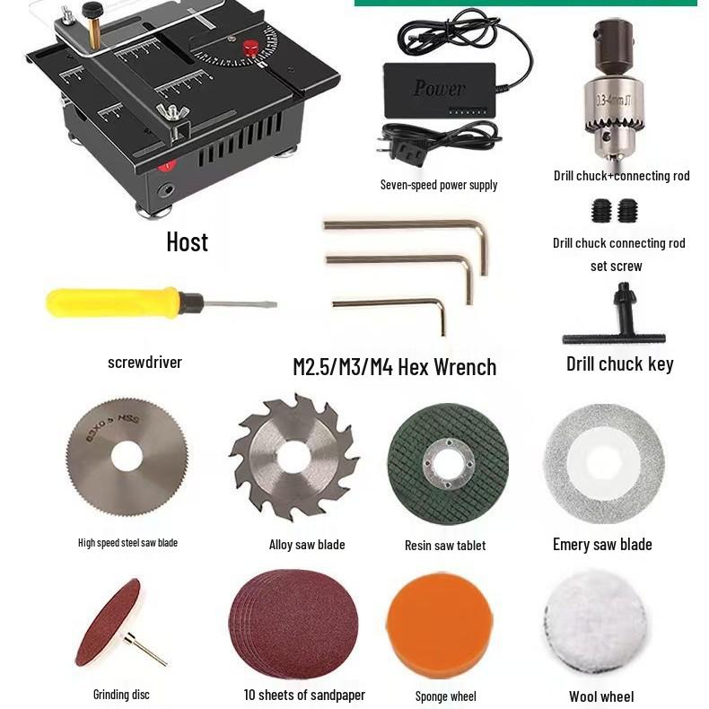 Compact Mini Table Saw for Precision Woodworking and Acrylic Cutting