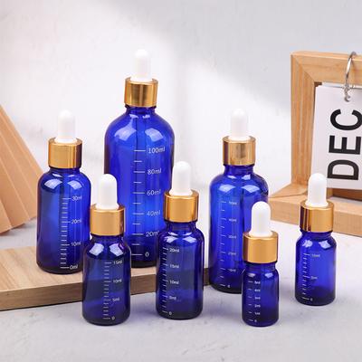 5ml-100ml Tropfflaschen mit Skala Reagenz Augentropfen Blauglas Aromatherapie Flüssigkeit Pipettenflasche Nachfüllbare Flaschen Reise