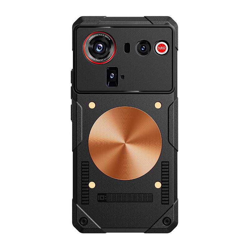 Compatible with Nubia Z80 Ultra Ice Armor Cooling Phone Case, Z70 Ultra Brass Heat Dissipation Shockproof Protective Case