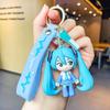 Adorable Miku Hatsune Keychain Cute Cartoon Silicone Bag Charm Car Key Accessory