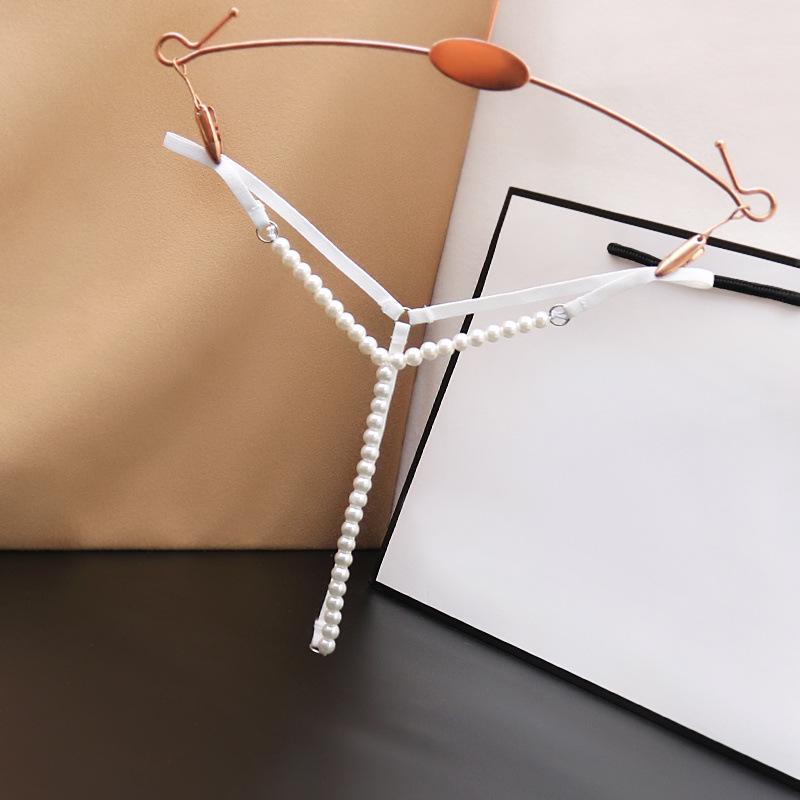 Women's Low Waist Open Crotch Pearl Massage Thong Panties - Sexy, Tempting, and Passionate