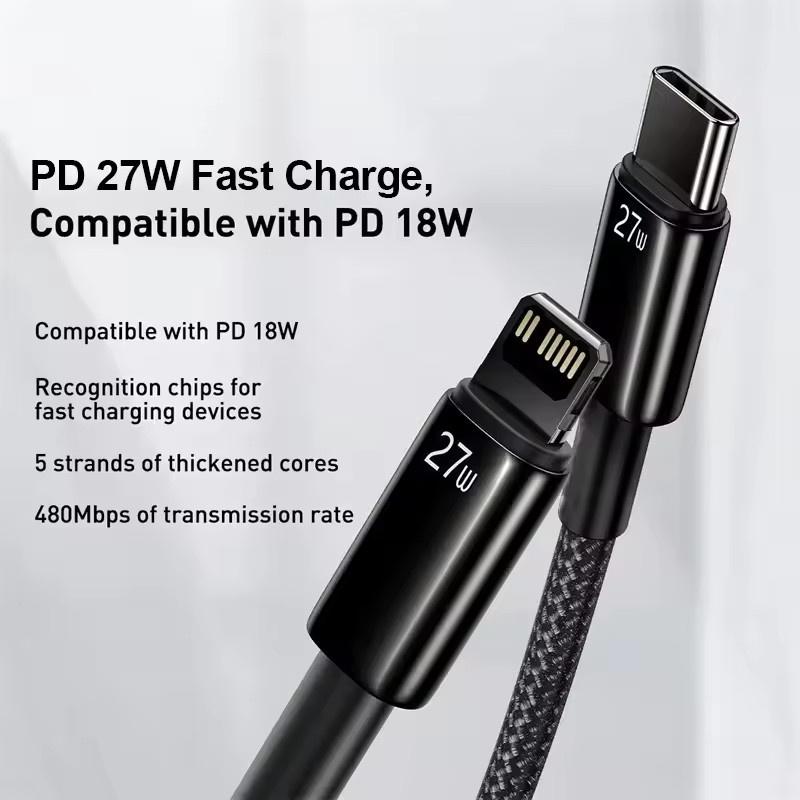 For Apple PD 27W USB C Charger Cable For iPhone 14 13 12 11 Pro Max Mini X XS XR 7 8 Plus Fast Charging Type C Cable Accessories