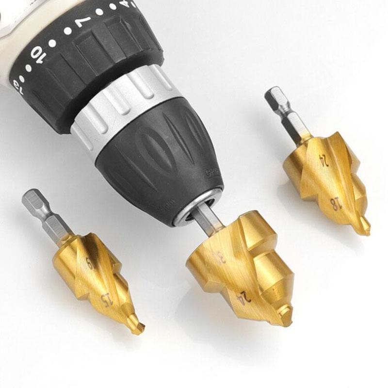 20/25/32mm PPR Titanium Plated Lifting Stepped Drill Bit Hexagon Handle Water Pipe Drilling Reaming Pipe Connection Repair Tools