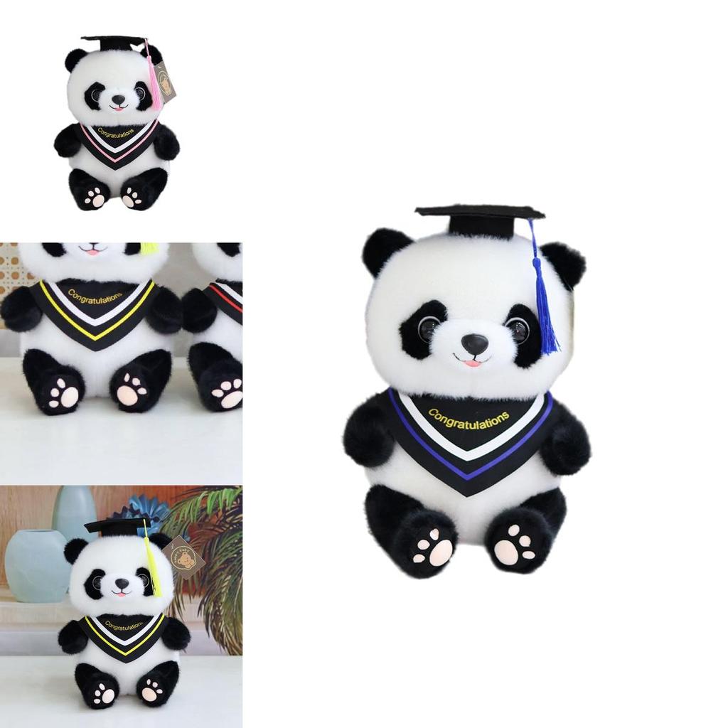 Charming Graduation Panda Plush Toy Adorable Stuffed Animal With Customizable Logo