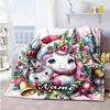 Christmas Unicorn Customize Your Name Blanket Cozy Customizable Blanket Durable Comfort Great for Office Chair Bedding Seaside Couch All-Season Use