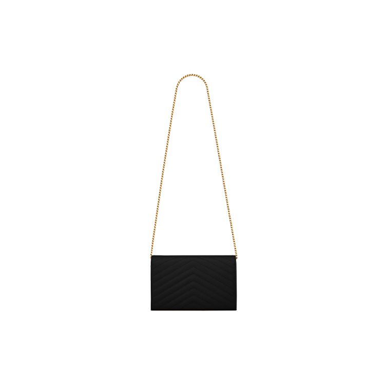 Saint Laurent Medium Matelassé Leather Wallet On Chain Nero Women Shoulder_bags Black 377828-BOW01-1000