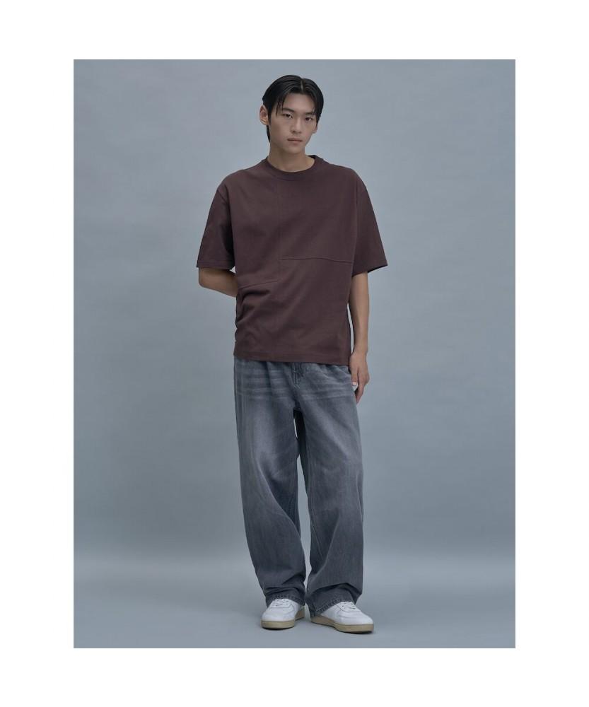 SHIFT.G Semi Wide Tapered Denim Pants Black