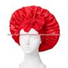 Satin Ribbon Round Silk Sleep Cap with Bowknot: Wide Brim Hair Care and Bath Hat