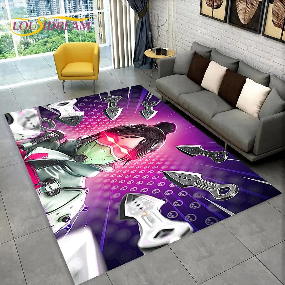 Apex Legends Spiel Gamer Cartoon Bereichsteppich, Teppich für Wohnzimmer Schlafzimmer Sofa Fußmatte Dekoration, Kinder Spiel Rutschfeste Bodenmatte