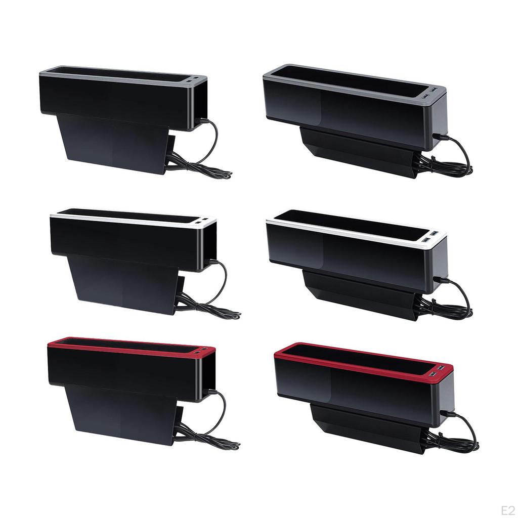 Filler , Dual USB Hole Seat Organizer Front Storage Box Catcher for Phones Chewing Gum
