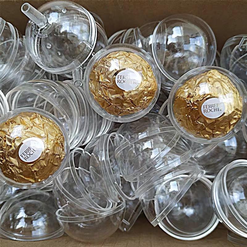 30/50pcs Clear Sphere Candy Box Holder, Floral Insert for Luxury Chocolate Truffles, Wedding Favor & Bakery Display Case