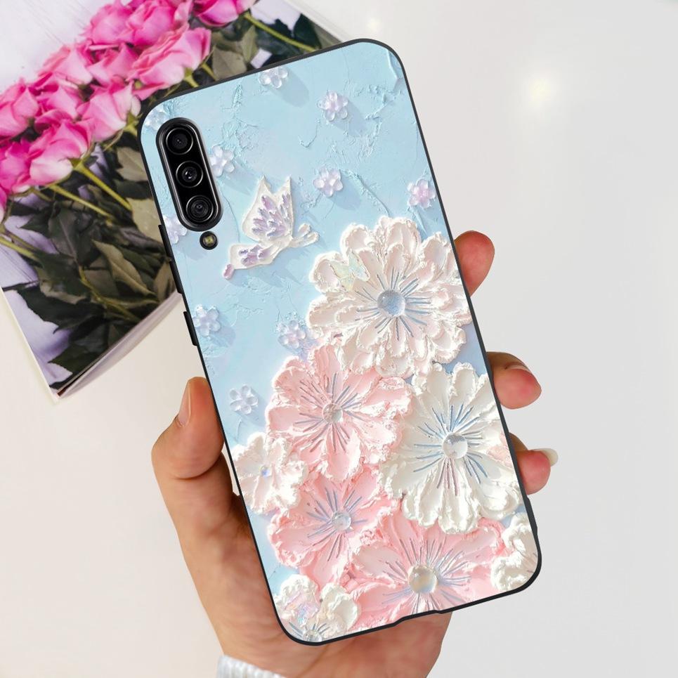 For Samsung Galaxy A90 5G Phone Case Samsung A90 SM-A908B 5G Flower Butterfly Woman Fashion Soft TPU Bumper Transparent Silicone