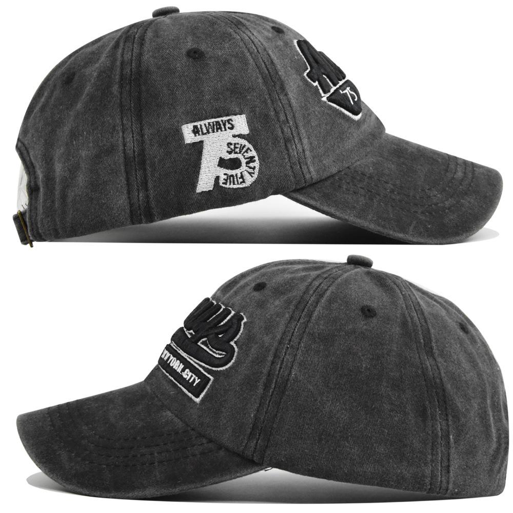 3D Embroidered Vintage Baseball Cap - Unisex Washed Sun Hat with Duckbill Design