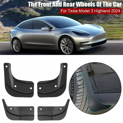 Garde-boue avant pour Tesla New Model 3 Highland 2025, garde-boue arrière en TPE, accessoires automobiles