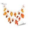 Durable Window Clings for Glass Autumn Maple Leaf Pinecone Scarecrow Pumpkin Static Clings, Waterproof PVC Film Stickers, Removable Seasonal