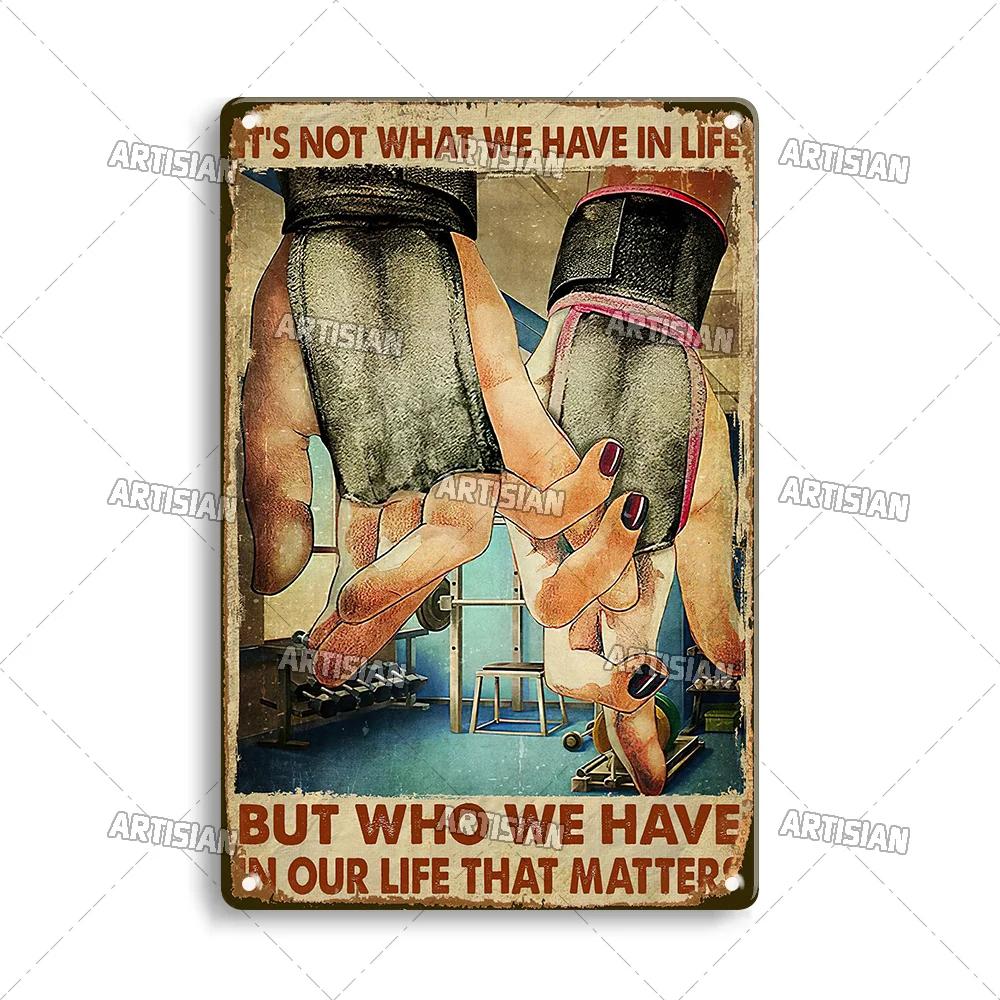 Artisian Funny Sport Metal Sign Fitness Tin Poster Gym Decorative Plate Wall Decor Garage Bar Pub Club Hotel Cafe Kitchen Home