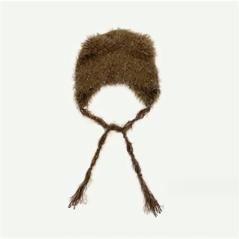 Long Strap Knitted Cap Autumn Winter Street Hip-hop All-match Ear Protection Hats Cool Personality Japanese Niche Beanie Hat
