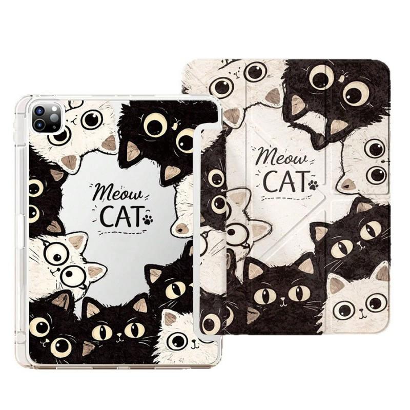 IPad Air 8 Case 10.9 Inch Acrylic Flip Cover With Pen Slot Shockproof Stand Magnetic Sleep Function Cartoon Animal Design