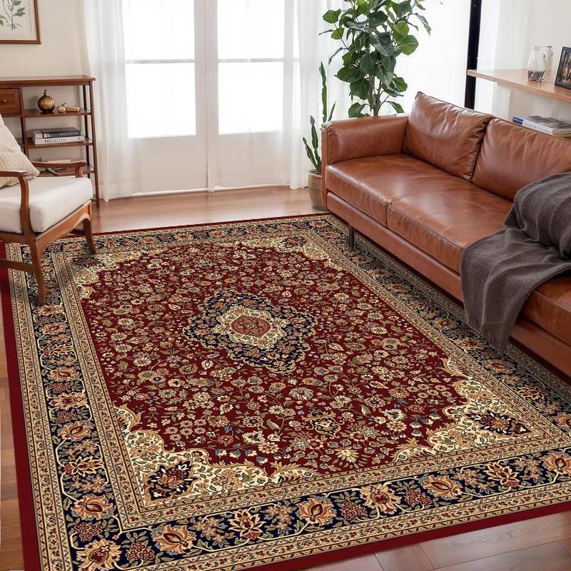 Bohemian Soft Flannel Area Rugs, Living Room Coffee Table, Sofa Carpet, Study, Bedroom, Waterproof and Dirt Resistant Carpet