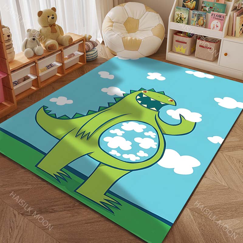 Cute Dinosaur World Cartoon Print Carpet for Living Room Bedroom Sofa Doormat Home Decor Area Rug Non-slip Floor Mat for Gifts