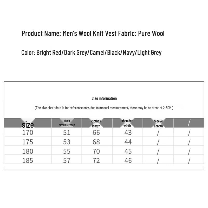 Hengyuanxiang Men's Pure Wool Stand-Collar Zipper Vest