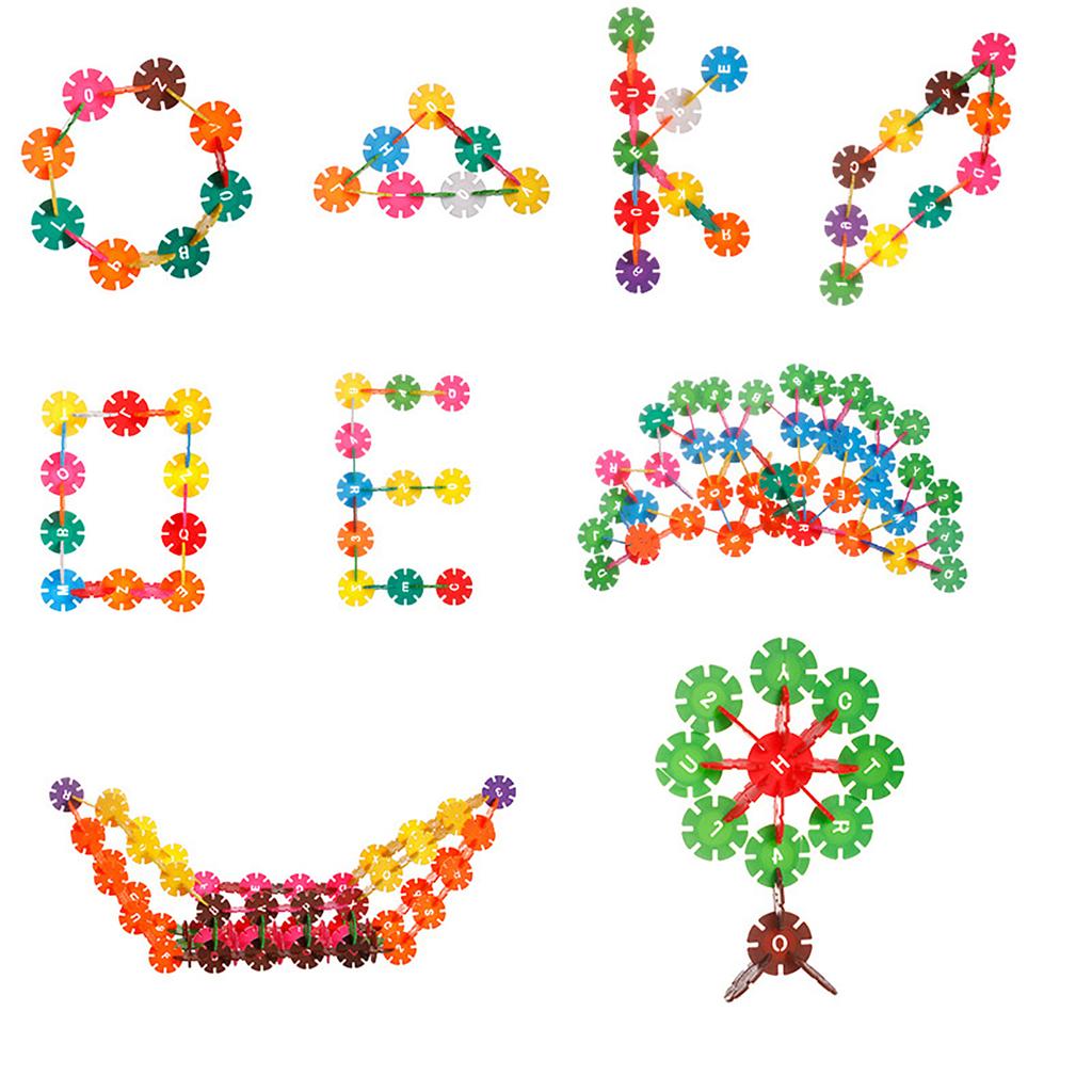 300Pcs Of Early Education Inserts, Snowflake Blocks, Random Colors, Children'S Puzzle Toys Diy, Puzzle Building Thinking