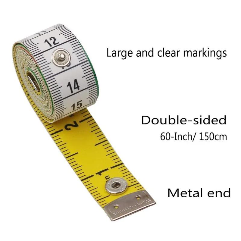 1PCS 1.5m Body Measuring Ruler Sewing Tailor Tape Measure Mini Soft Flat Ruler Centimeter Meter Sewing Measuring Tape