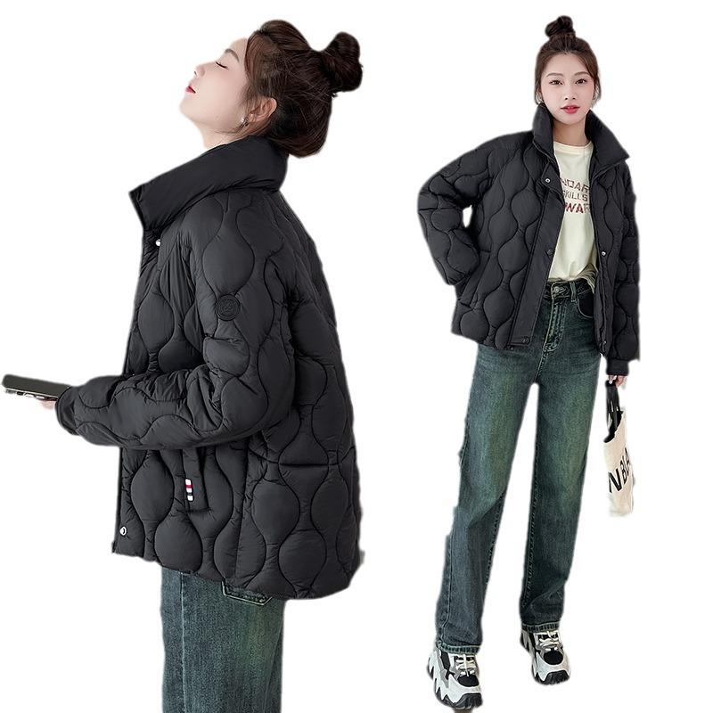 Winter new warm thickened stand-up collar jacket short fake two-piece down cotton clothes women's niche cotton clothes