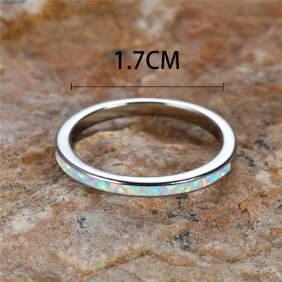 Bagues Charmantes pour Femmes en Pierre Opale de Feu Blanche Couleur Bijoux de Mariage pour Femmes