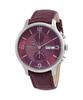 Edmond Chronograph Leather Strap Purple Dial Automatic H1886CHATAR Men's Watch With Gift Set