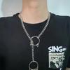 Retro Punk Metal Chain Peach Heart Necklace - Trendy & Versatile for Men and Women